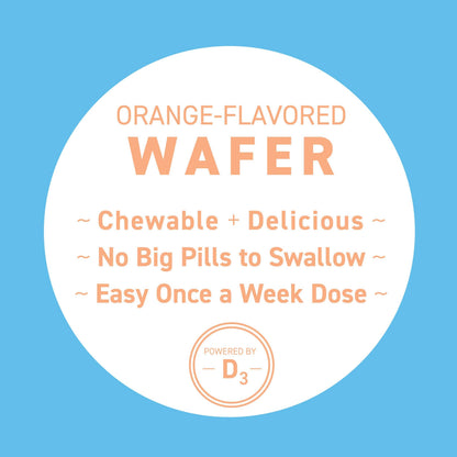 Replesta NX 14,000 IU Vitamin D3 - Weekly Chewable Wafer, Orange Flavor, Non-GMO | Pack of 2 (8 Tablets)