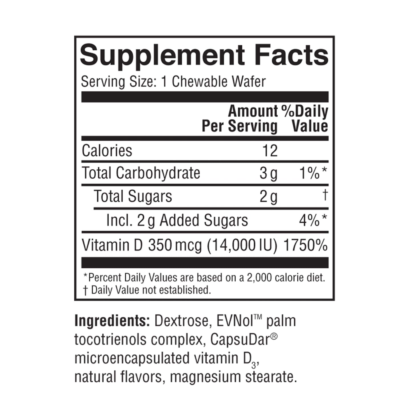 Replesta NX 14,000 IU Vitamin D3 - Weekly Chewable Wafer, Orange Flavor, Non-GMO | Pack of 2 (8 Tablets)