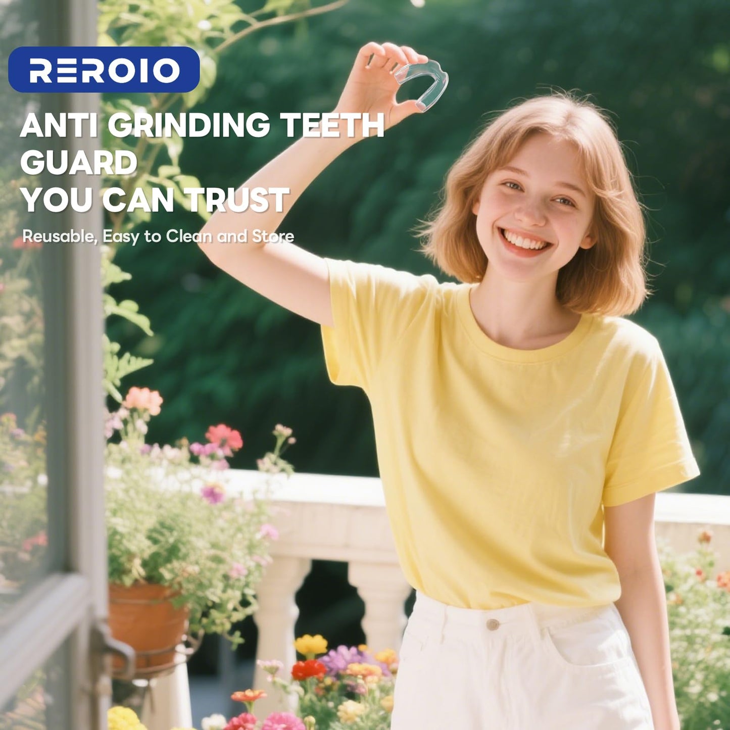 REROIO Night Mouth Guard for Teeth Grinding – 2-Size Adjustable Fit