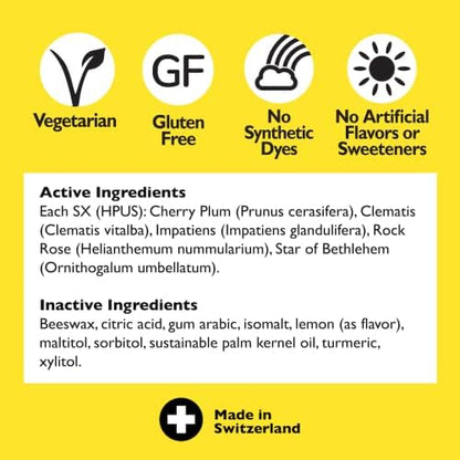 RESCUE Bach PASTILLES Lemon Flavor – Stress Relief Lozenges (6-Pack) | Homeopathic, Sugar & Gluten Free