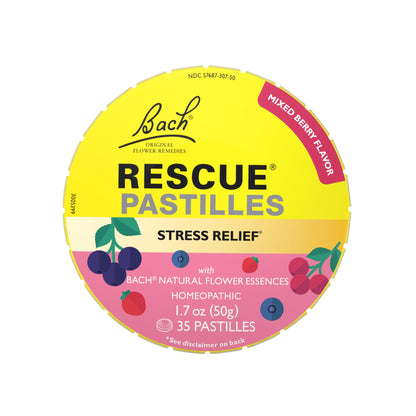 RESCUE Bach Pastilles – Mixed Berry Flavor, 35 Count | Stress Relief Lozenges