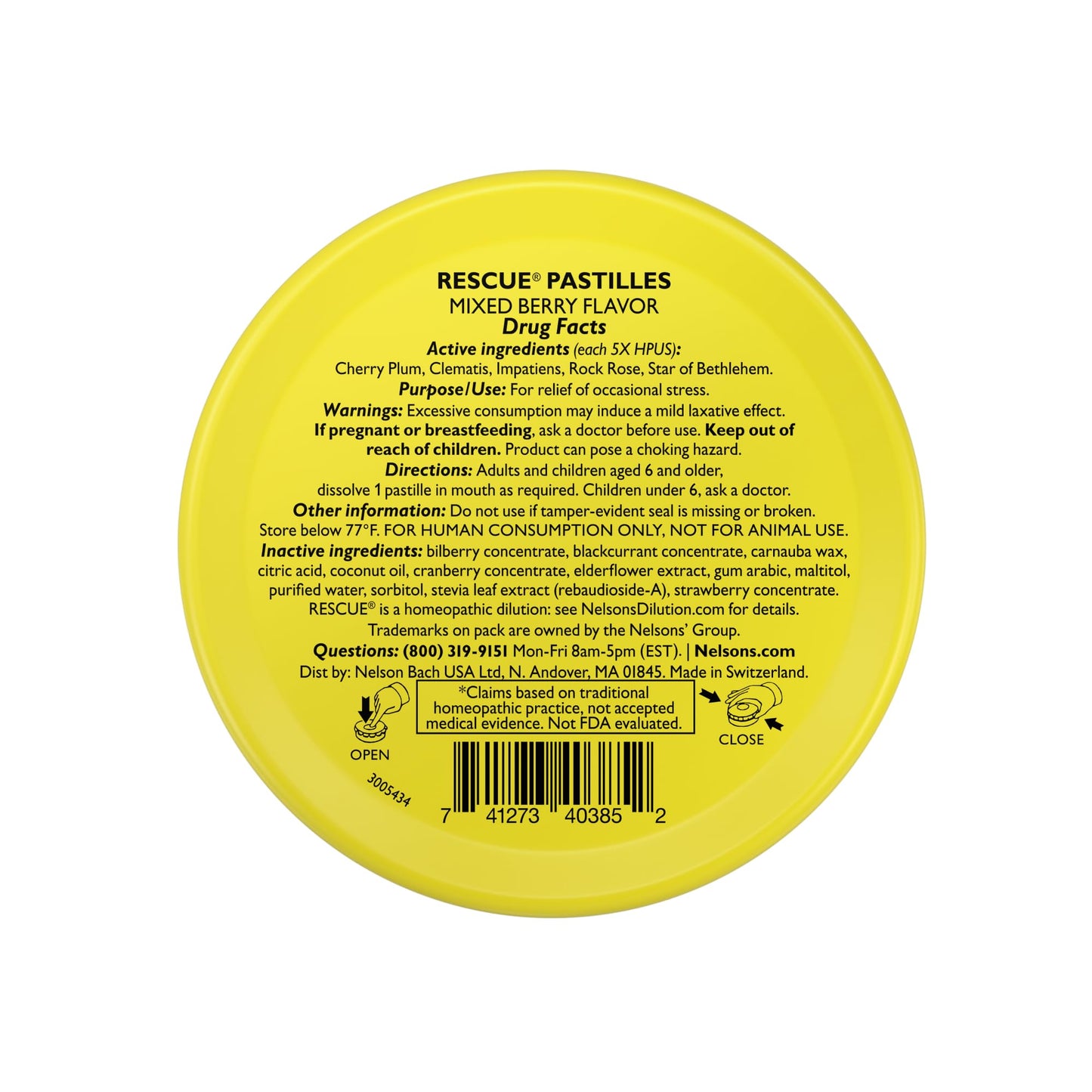 RESCUE Bach Pastilles – Mixed Berry Flavor, 35 Count | Stress Relief Lozenges