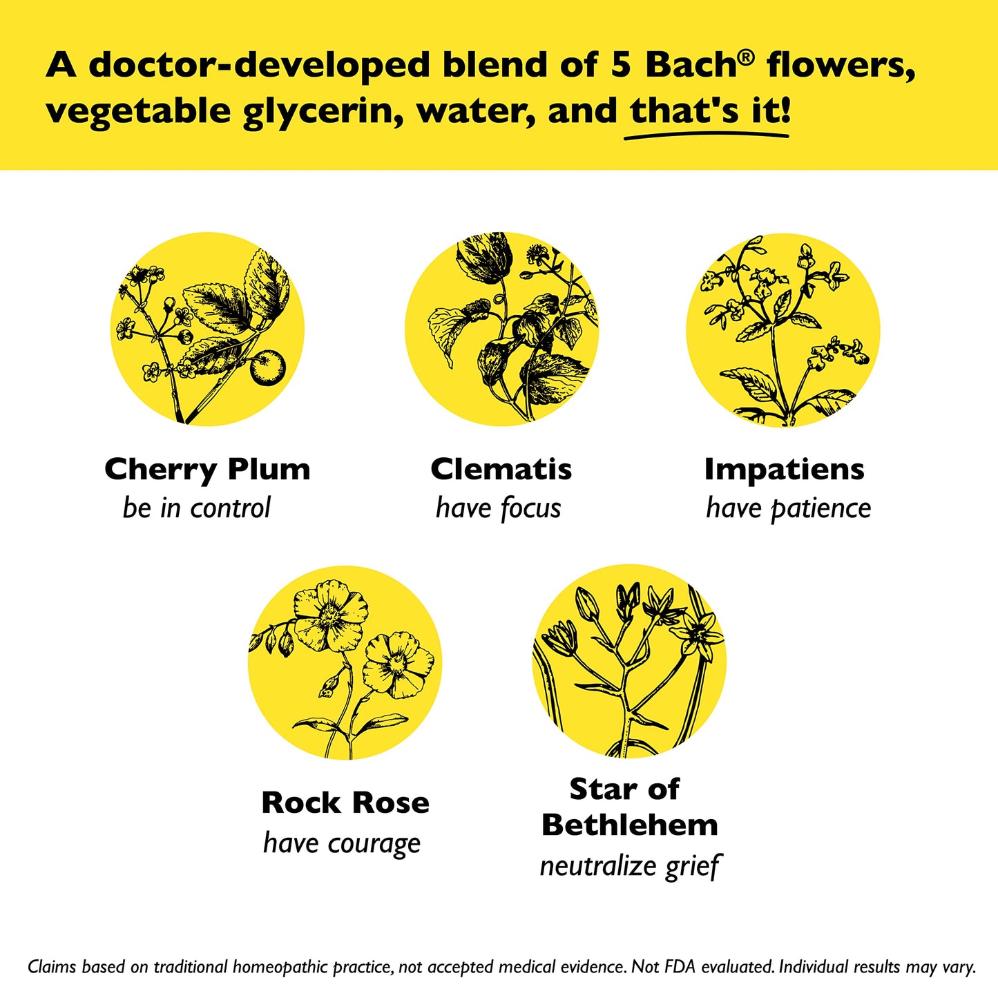 RESCUE Bach Remedy Dropper 10mL – Natural Stress Relief, Vegan, Non-Alcohol Formula