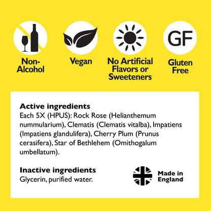 RESCUE Bach Remedy Dropper 10mL – Natural Stress Relief, Vegan, Non-Alcohol Formula