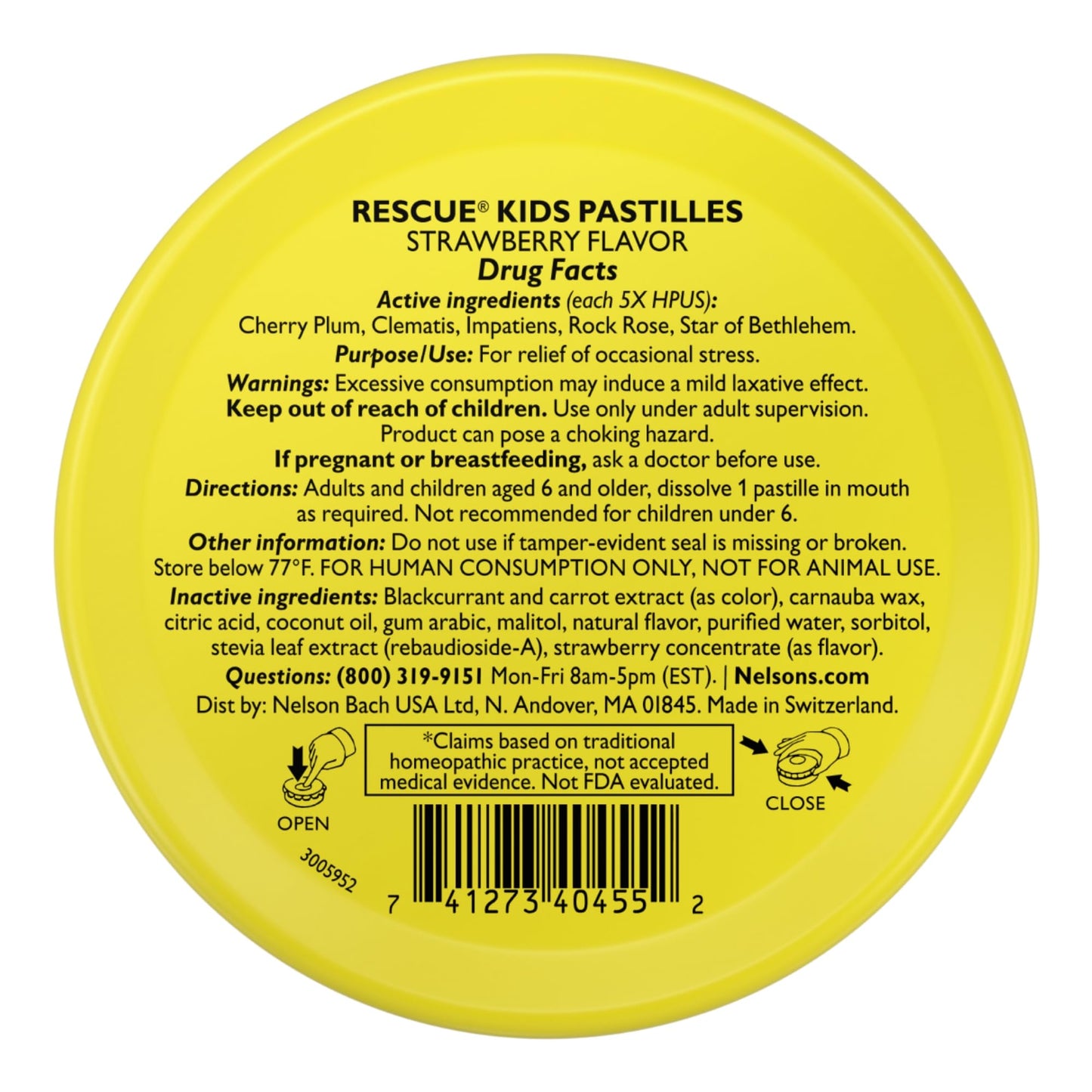 RESCUE Kids Pastilles – Natural Strawberry Stress Relief for Children | Calming Homeopathic Flower Essences