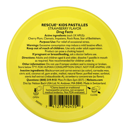 RESCUE Kids Pastilles – Natural Strawberry Stress Relief for Children | Calming Homeopathic Flower Essences