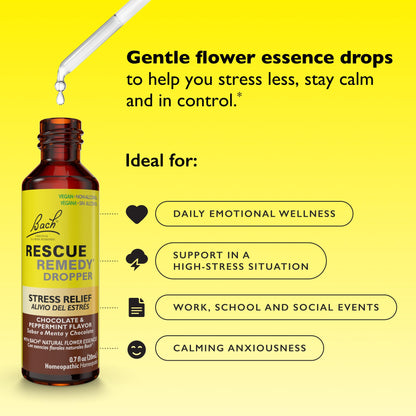 Bach RESCUE Remedy Chocolate Peppermint Flavor 20mL – Stress Relief Homeopathic