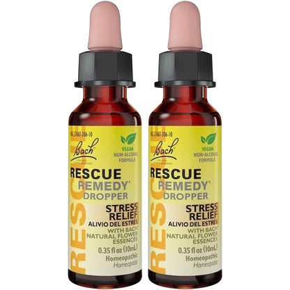 RESCUE Bach Remedy Dropper 10mL Pack of 2 | Natural Stress Relief