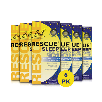 RESCUE SLEEP Liquid Melts – Natural Sleep Aid & Stress Relief (6 Packs, 28 CT Each) | RESCUE