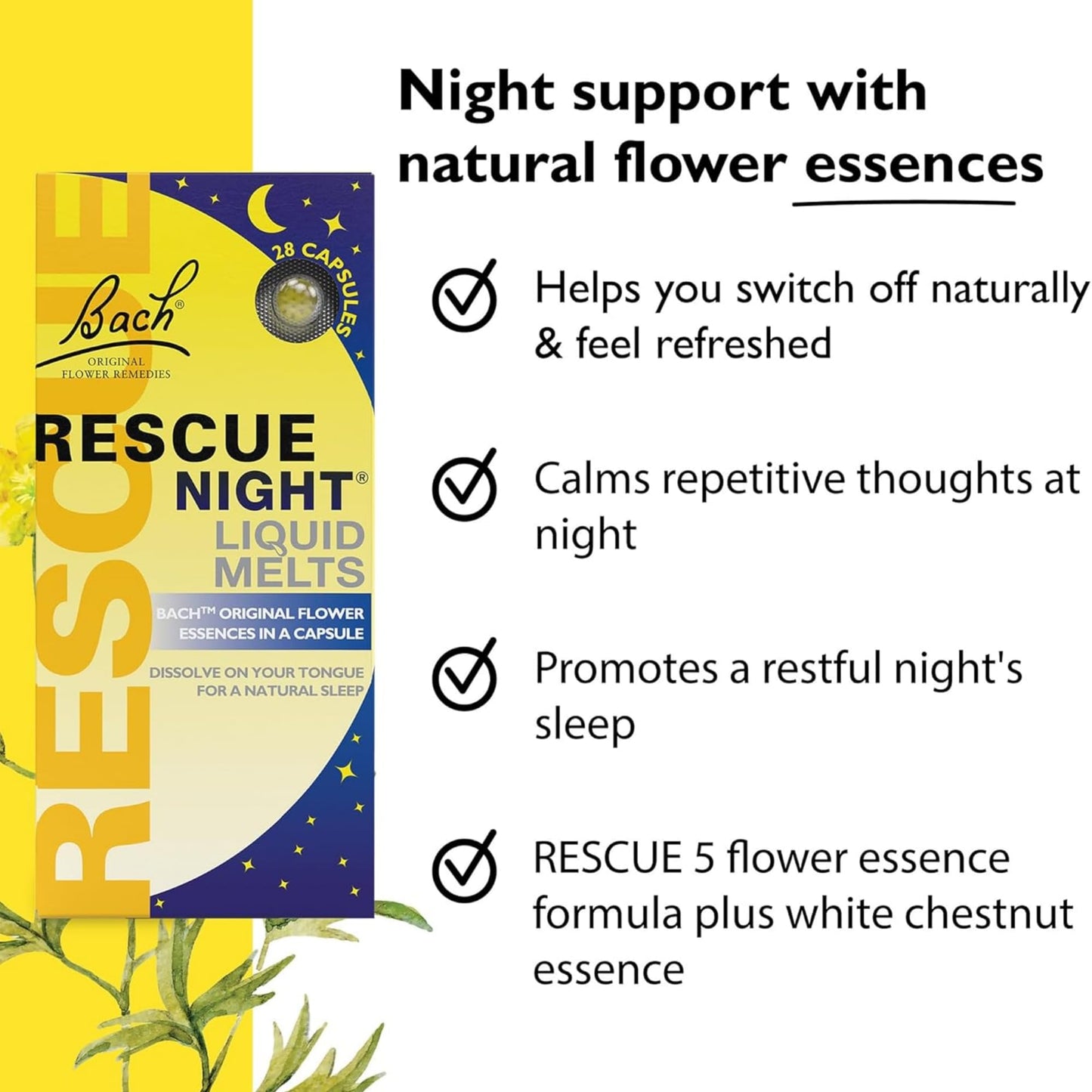 BACH RESCUE SLEEP Liquid Melts – Natural Sleep Aid, Melatonin-Free | Orange Vanilla