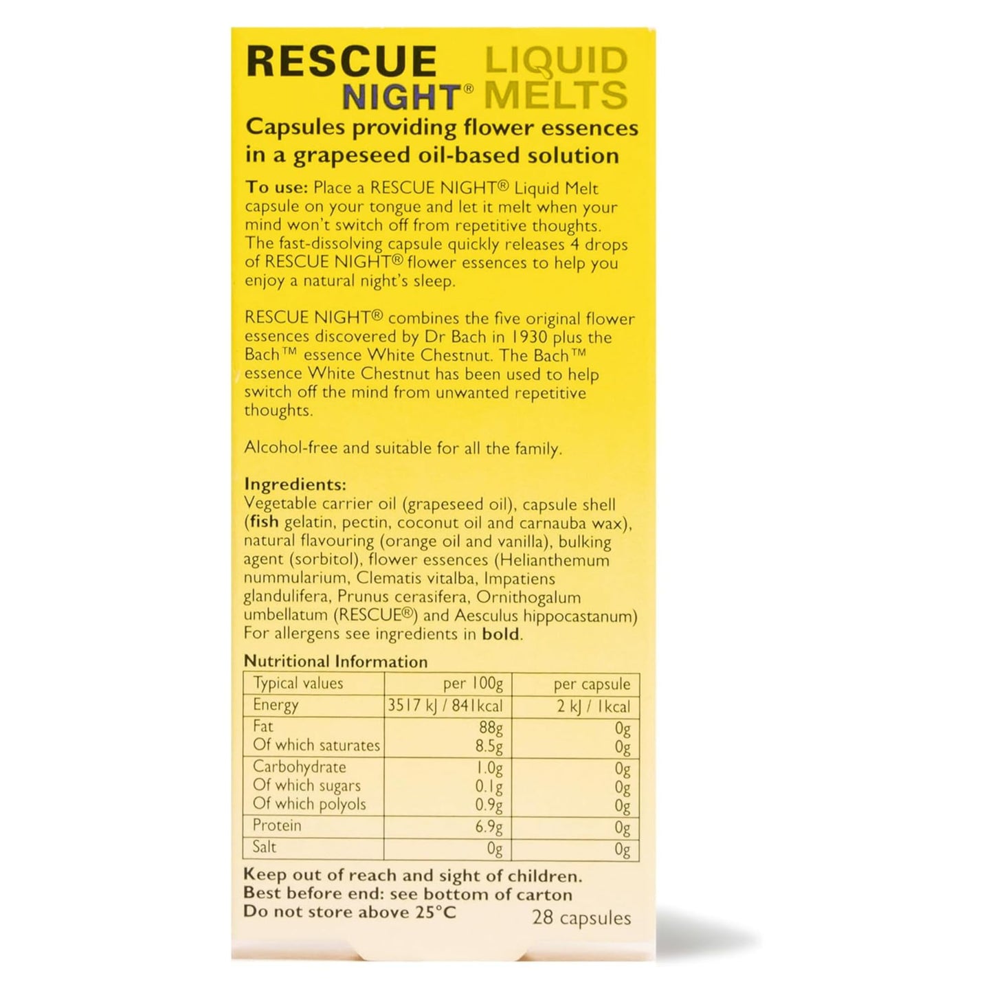 BACH RESCUE SLEEP Liquid Melts – Natural Sleep Aid, Melatonin-Free | Orange Vanilla