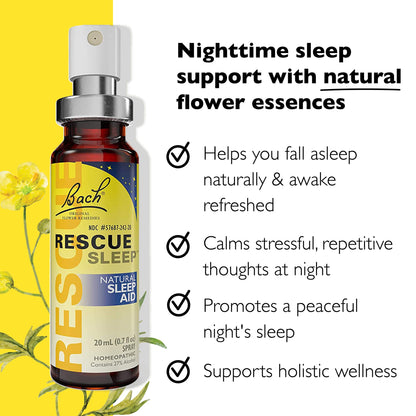 RESCUE SLEEP Spray 20mL — Natural Sleep Aid & Stress Relief (Vegan, Melatonin-Free)