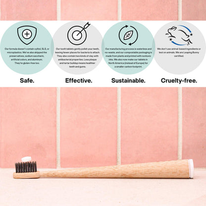 New Formula Unpaste Toothpaste Tablets – Fluoride Mint, Xylitol Free, Vegan, Plastic Free (125ct, 2 Month Supply)
