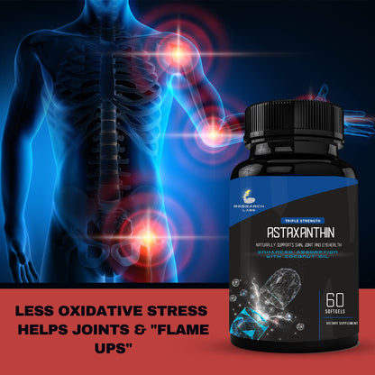 Research Labs Astaxanthin 12mg Softgels + Organic Coconut Oil – 120 Total | Eye, Heart & Joint Support