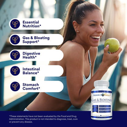 Research Verified Gas and Bloating – Artichoke, Ginger & Peppermint – 180 Vegan Capsules