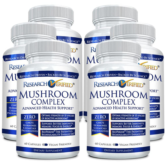 Research Verified Mushroom Complex - Immune Support, Antioxidants & Cognitive Function | 360 Vegan Capsules BritishVita | Premium UK Vitamins & Wellness Supplements
