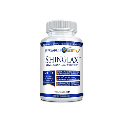 Research Verified Shinglax - Lemon Balm, Enzy-X Proteolytic Enzymes, Fungi-X Mushroom | GMO Free, Made in USA | 60 Capsules