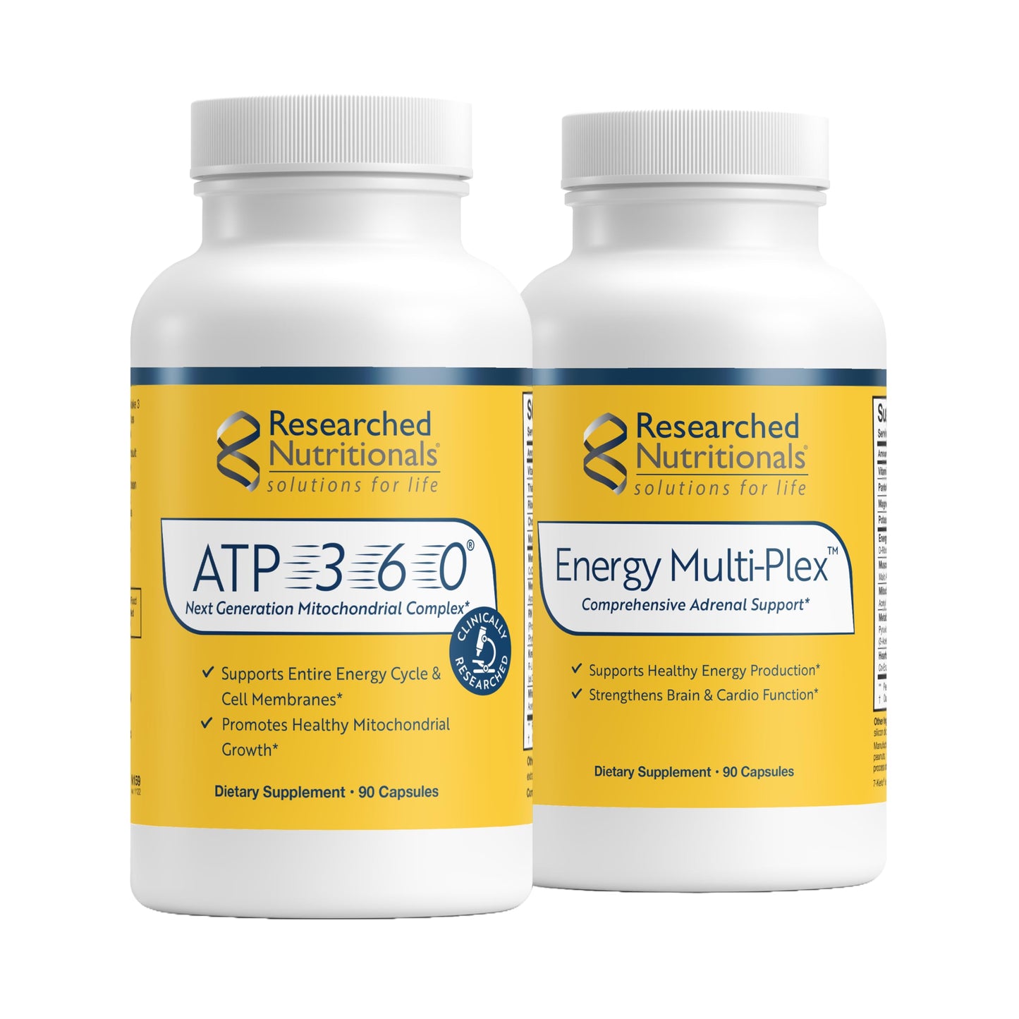 Researched Nutritionals Energy Duo – ATP 360 & Multi-Plex for Adrenal & Mitochondrial Support