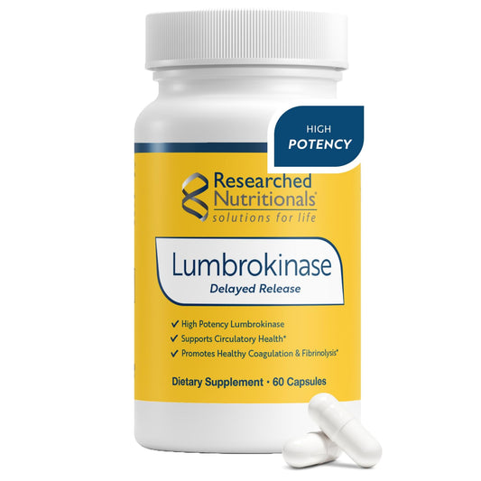 Researched Nutritionals Lumbrokinase — High-Potency 880,000 IU, Delayed-Release (60 caps) BritishVita | Premium UK Vitamins & Wellness Supplements