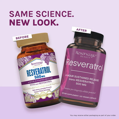 Reserveage Beauty Resveratrol 500 mg — Antioxidant Support for Heart & Aging BritishVita | Premium UK Vitamins & Wellness Supplements