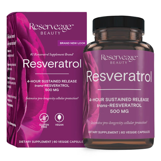 Reserveage Beauty Resveratrol 500 mg — Heart & Cellular Health Antioxidant Support | Vegan Capsule BritishVita | Premium UK Vitamins & Wellness Supplements