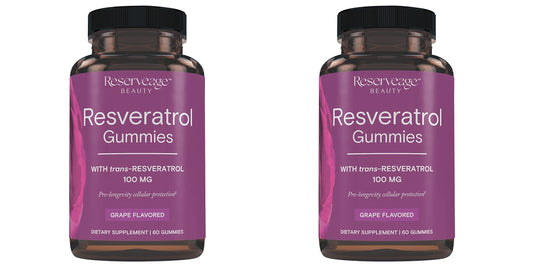 Reserveage Beauty Resveratrol Gummies 100 mg - Heart Health, Healthy Aging - Vegan 2-Pack BritishVita | Premium UK Vitamins & Wellness Supplements