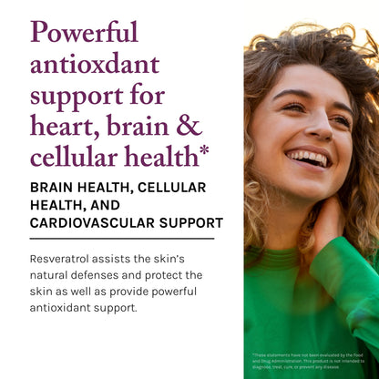 Reserveage Beauty Resveratrol Plus+ 500 mg – Rapid-Release Capsules (Gluten-Free & Vegan)