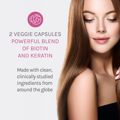 Reserveage Keratin Hair Booster with Biotin - Keratin, Biotin & Resveratrol, 60 Capsules