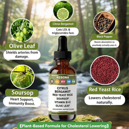 RESONA Red Yeast Rice Drops – Cholesterol Support Blend, 2 fl oz