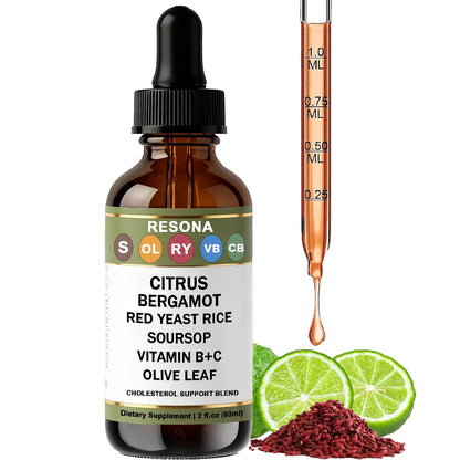 RESONA Red Yeast Rice Drops – Cholesterol Support Blend, 2 fl oz