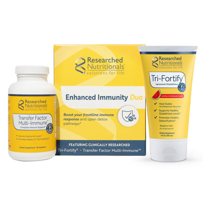 Researched Nutritionals Liposomal Glutathione 450mg + Colostrum & Mushrooms Immunity Duo