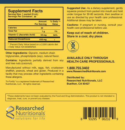Researched Nutritionals Liposomal Glutathione 450mg + Colostrum & Mushrooms Immunity Duo