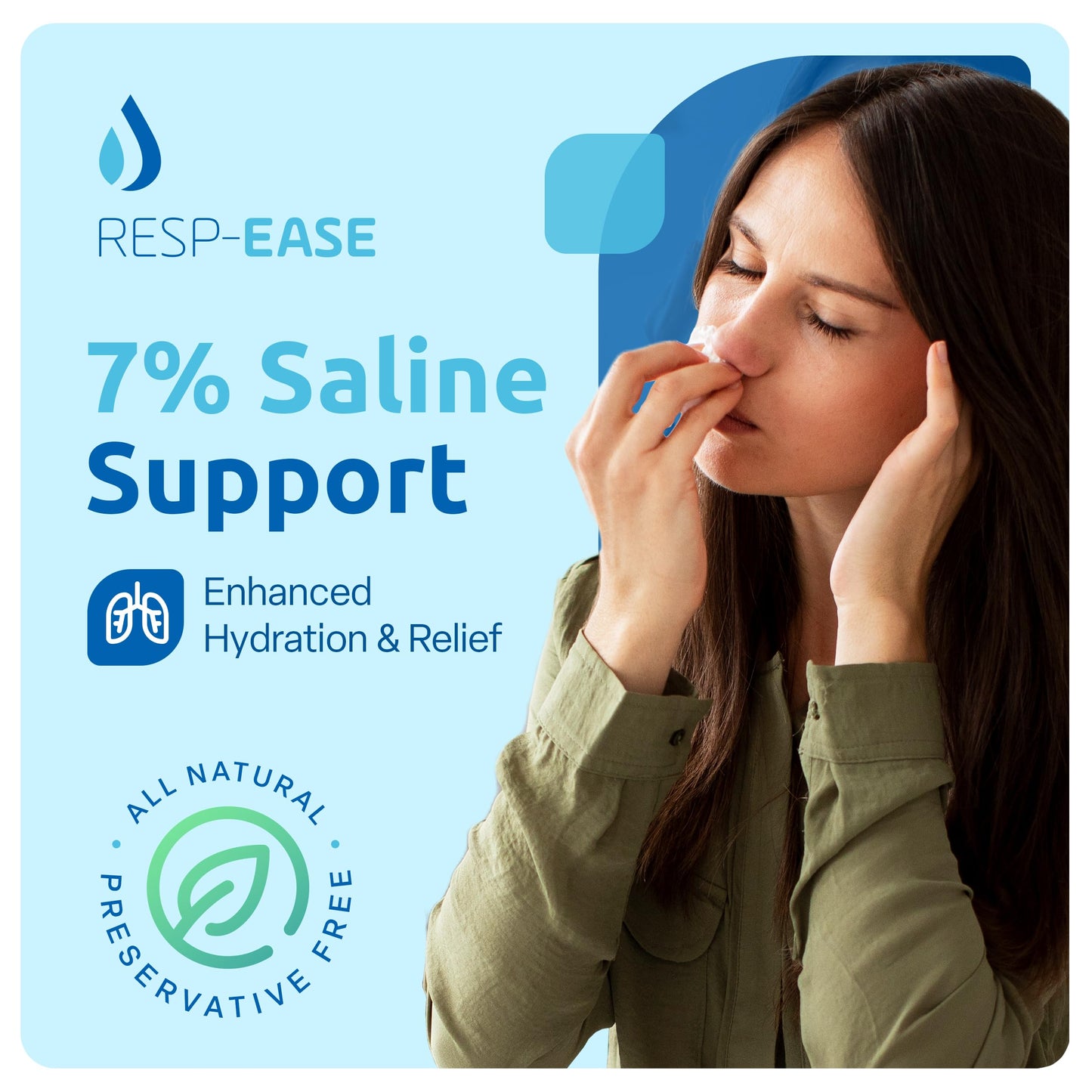 Resp-Ease 7% Saline Solution for Nebulizers and Nasal Care – 240ml