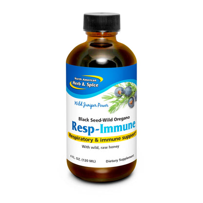 North American Herb & Spice Resp-Immune 4 oz – Immune & Respiratory Support with Black Seed, Oregano P73 Oil & Raw Honey