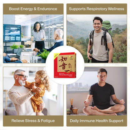 Vita Green Yin Yang Cordyceps Mycelium – Respiratory Wellness & Energy (60 Capsules)