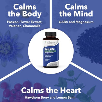 LifeSeasons Rest-ZZZ Melatonin-Free Sleep Support - Calms Nervous System
