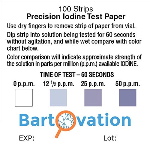 Restaurant Sanitizer Iodine Test Paper 0-50 ppm – 100 Strips