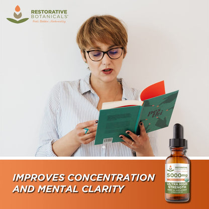 Restorative Botanicals Hemp Oil Drops 5000mg Mandarin Orange – USDA Organic