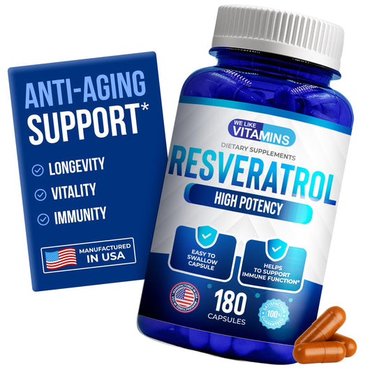 We Like Vitamins Resveratrol 1000mg per Serving – 180 Veggie Capsules BritishVita | Premium UK Vitamins & Wellness Supplements