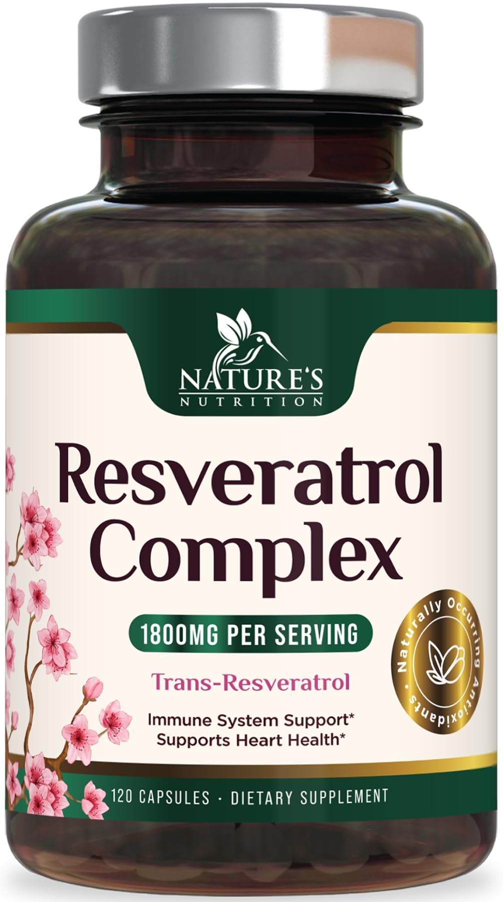 Resveratrol 1800mg - Extra Strength Antioxidants | Immune & Heart Health | 120 Vegan Capsules