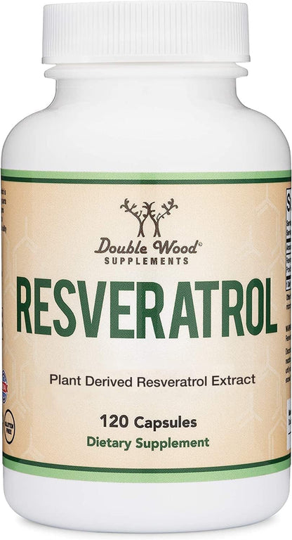 Resveratrol 500mg Supplement – 120 Capsules | 50% Trans-Resveratrol | Double Wood