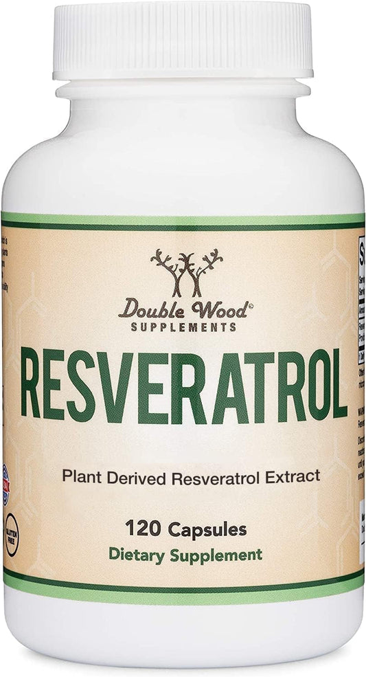 Resveratrol 500mg Supplement – 120 Capsules | 50% Trans-Resveratrol | Double Wood BritishVita | Premium UK Vitamins & Wellness Supplements