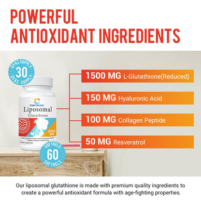 Liposomal Glutathione Softgels - Enhanced Absorption, Immune & Liver Support (Gluten Free, 120 Softgels)