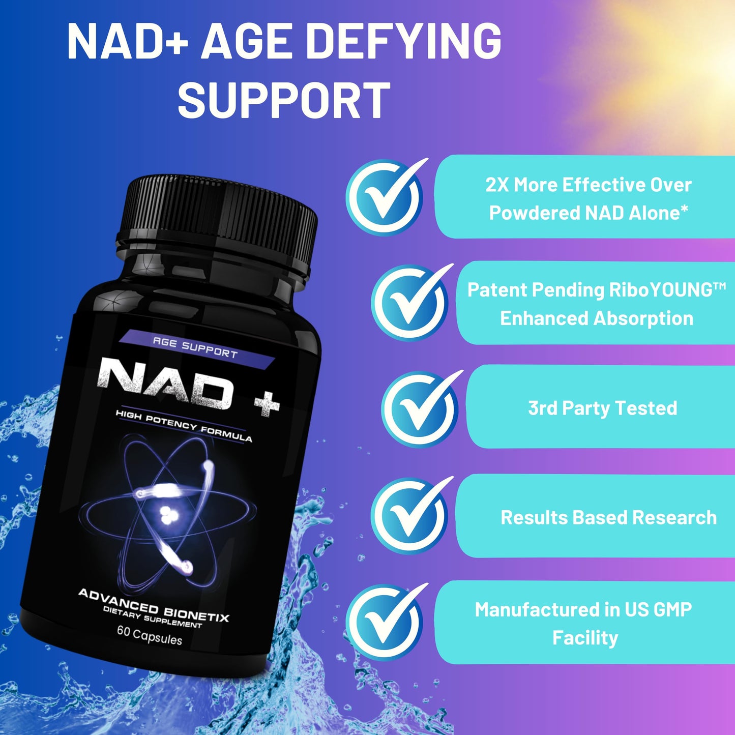 Advanced Bionetix NAD+ Supplement with NR, Resveratrol & RiboYOUNG™ – True Anti-Aging