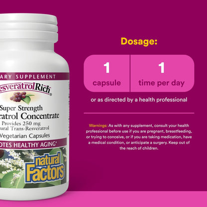 ResveratrolRich by Natural Factors - Super Strength Resveratrol Concentrate - 60 Capsules
