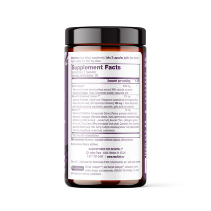 ResVitale Ultra Collagen Enhance - Skin Care Supplement with Resveratrol - 90 Veggie Capsules