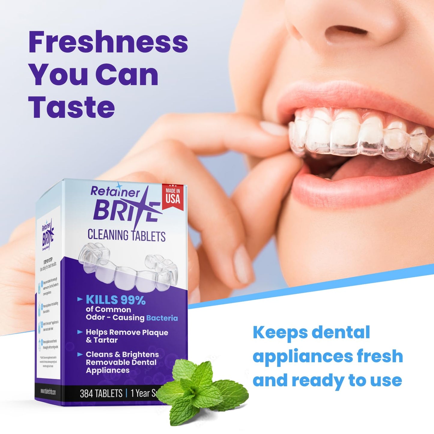 Retainer Brite – 384 Tablets (1 Year Supply) for Clear Aligners & Retainers