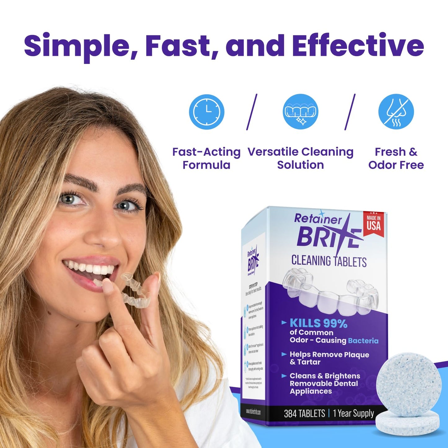 Retainer Brite – 384 Tablets (1 Year Supply) for Clear Aligners & Retainers