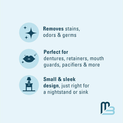 Denture Bath Case & Retainer Case – Spill-Free Portable Cleaner Kit by M3 Naturals