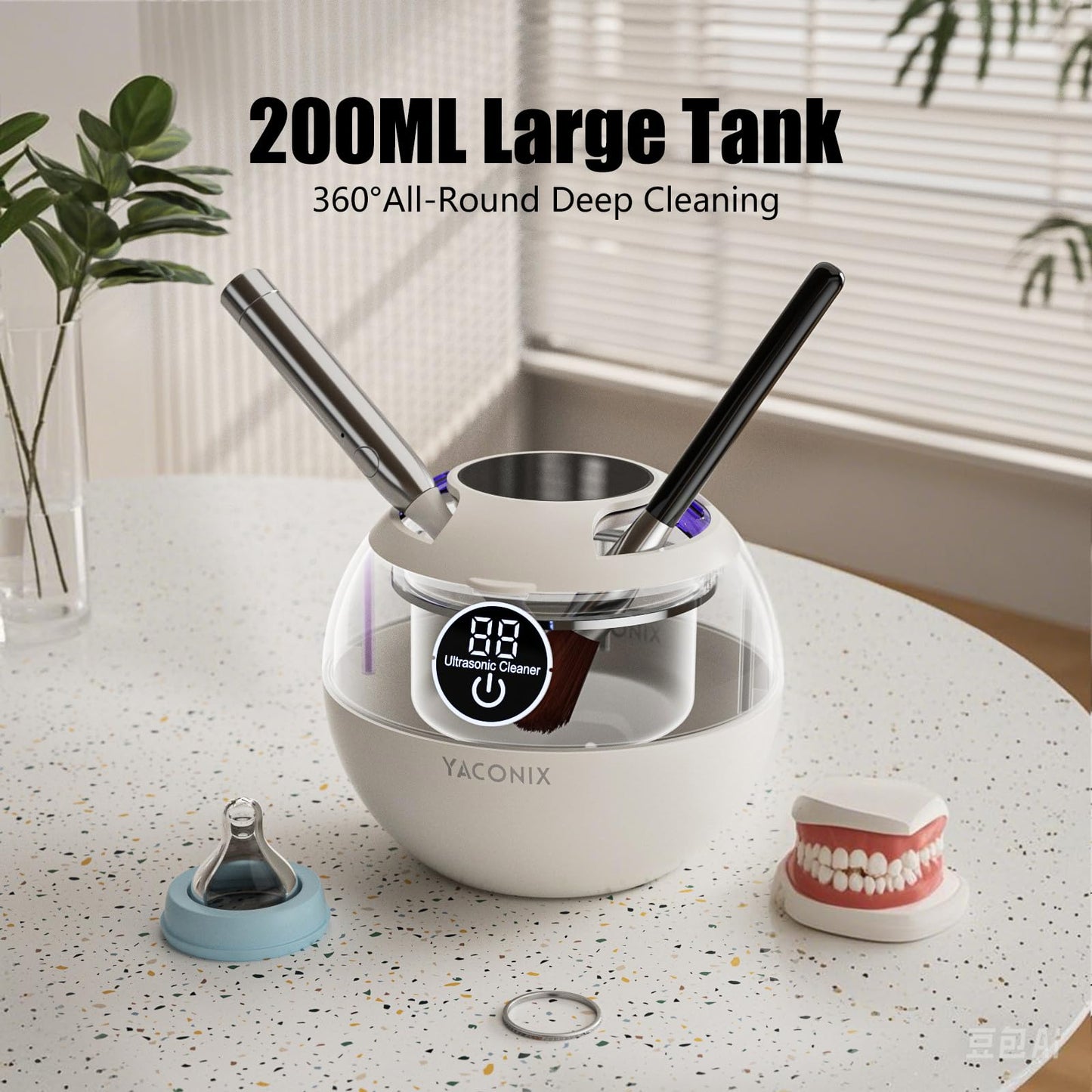 Retainer Cleaner Machine 45kHz Ultrasonic – 200ML, 3 Cleaning Modes